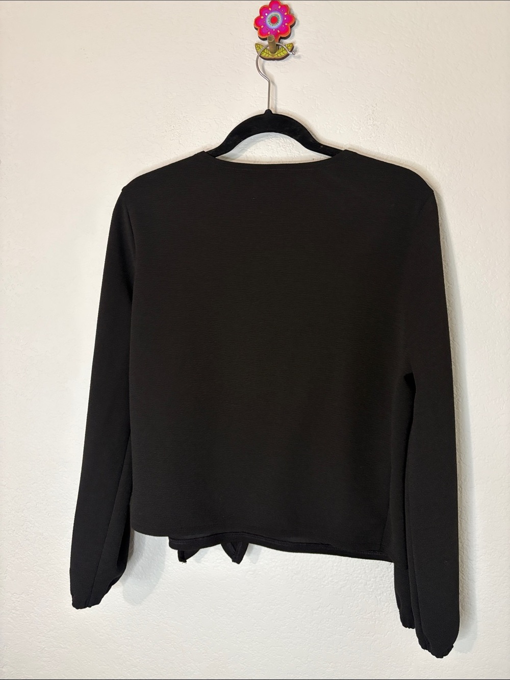 Madewell Wrap Cropped Long Sleeve Shirt Texture Thread L - Picture 4 of 6